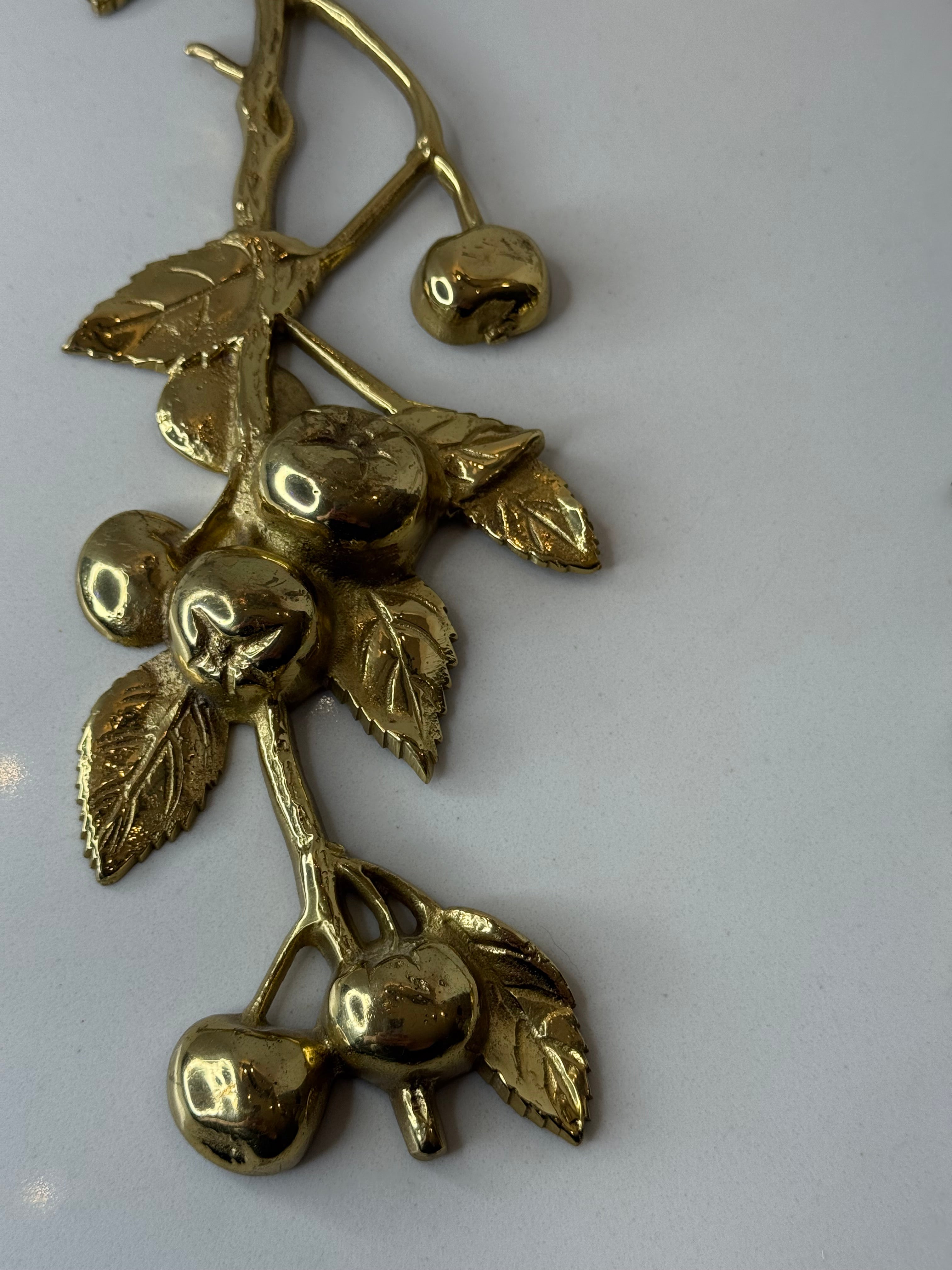 Pair of Brass Fruit & Bow Swags