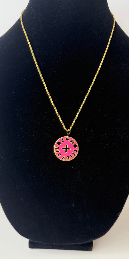 Chartreuse Louis Vuitton Charm on Gold Filled Rope Chain