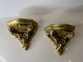 Pair of Gold Hollywood Regency Style Shelves