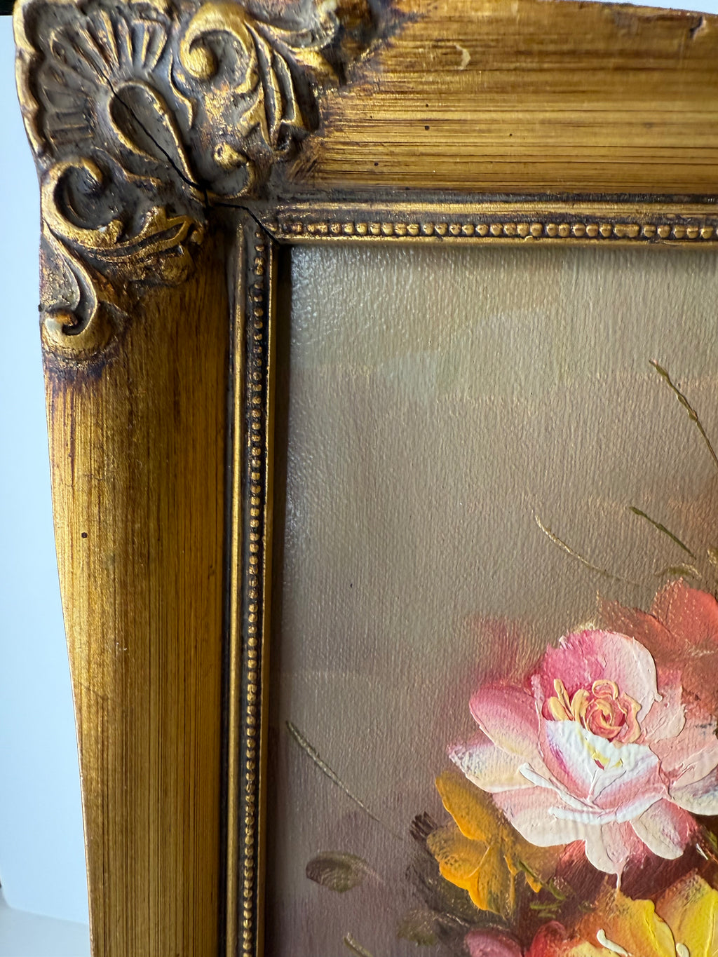 Floral Painting in Ornate Gold Frame