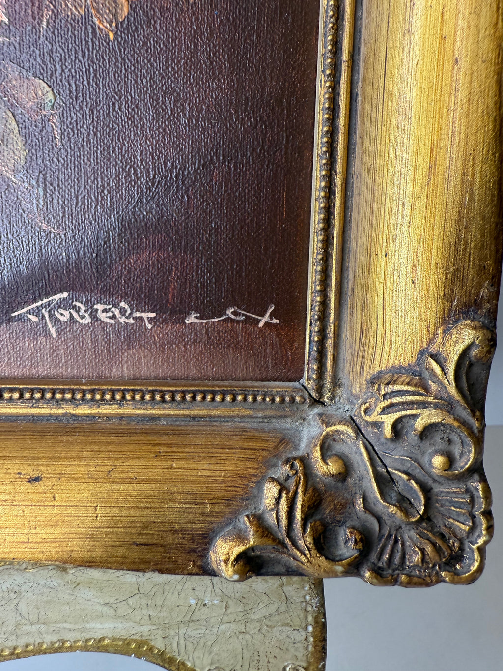 Floral Painting in Ornate Gold Frame