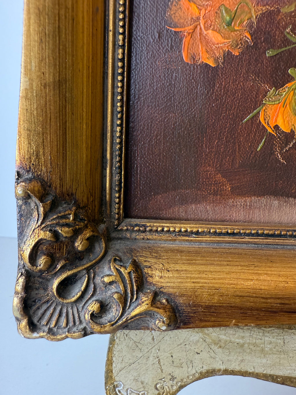 Floral Painting in Ornate Gold Frame