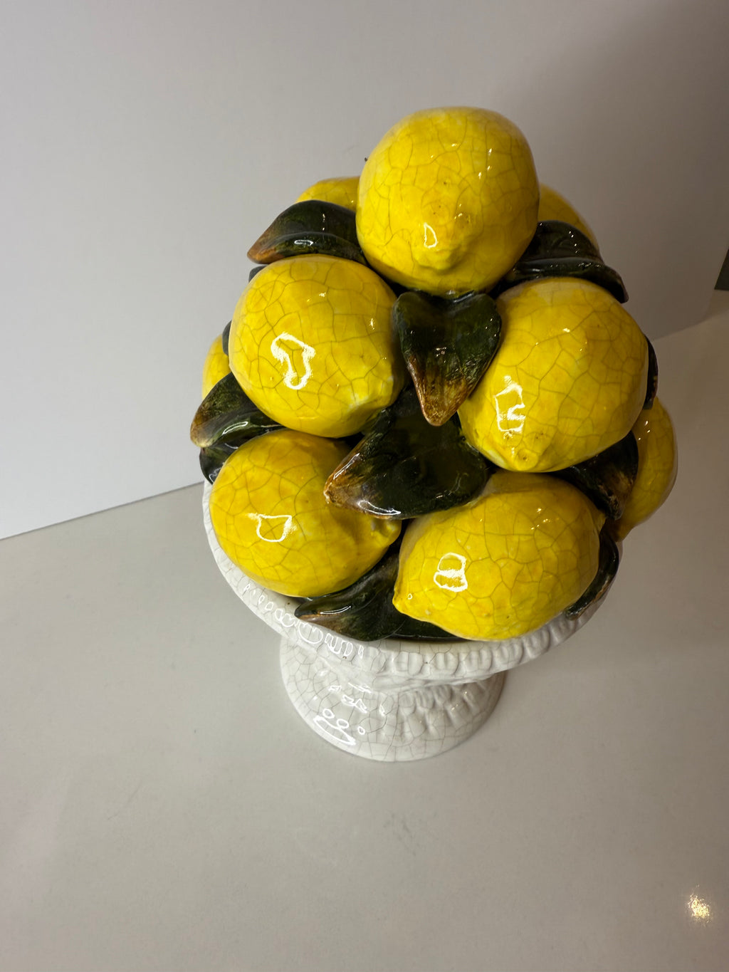 Italian Majolica Lemon Topiary