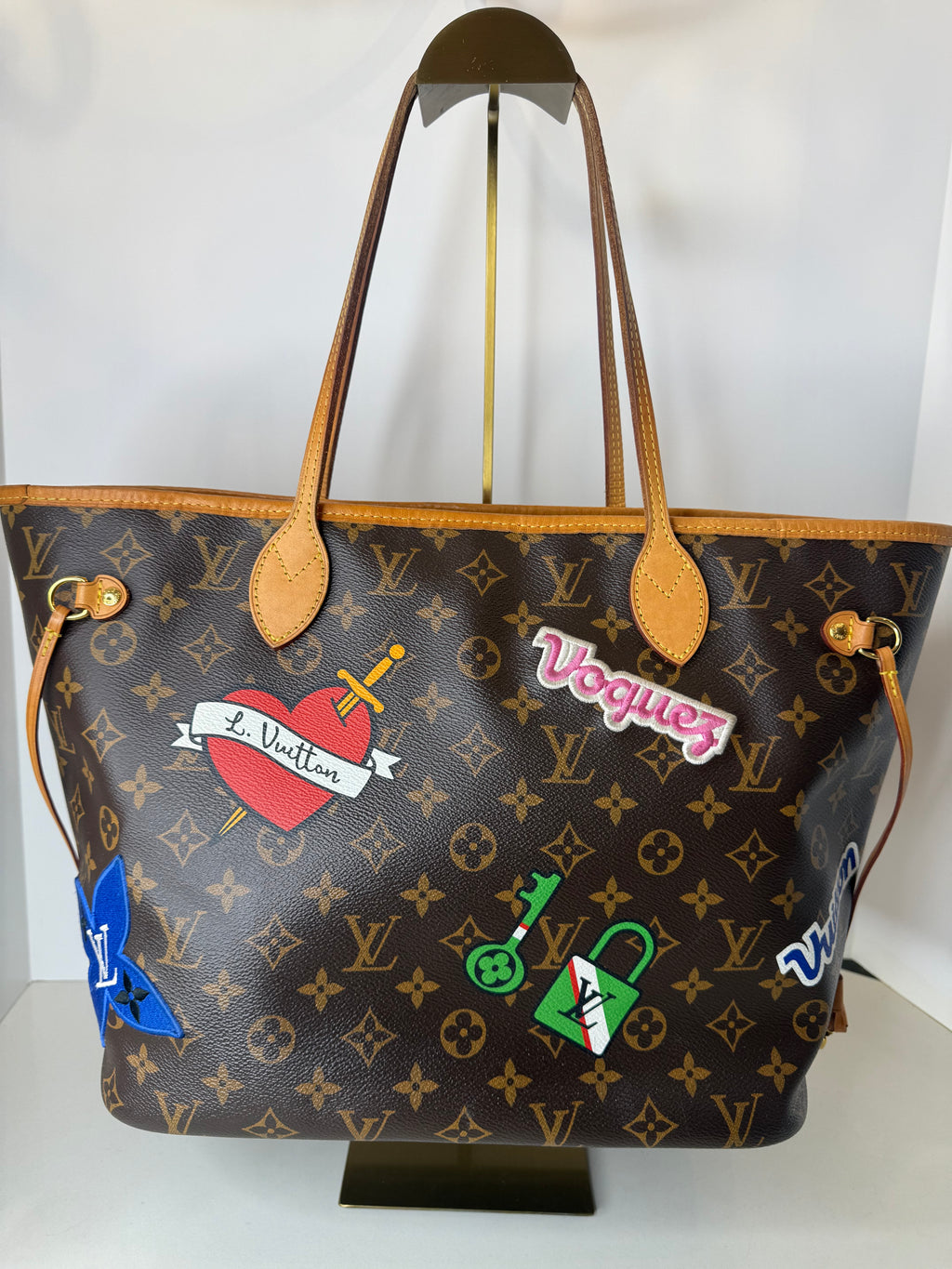Louis Vuitton Monogram Limited Edition Patches Neverfull MM