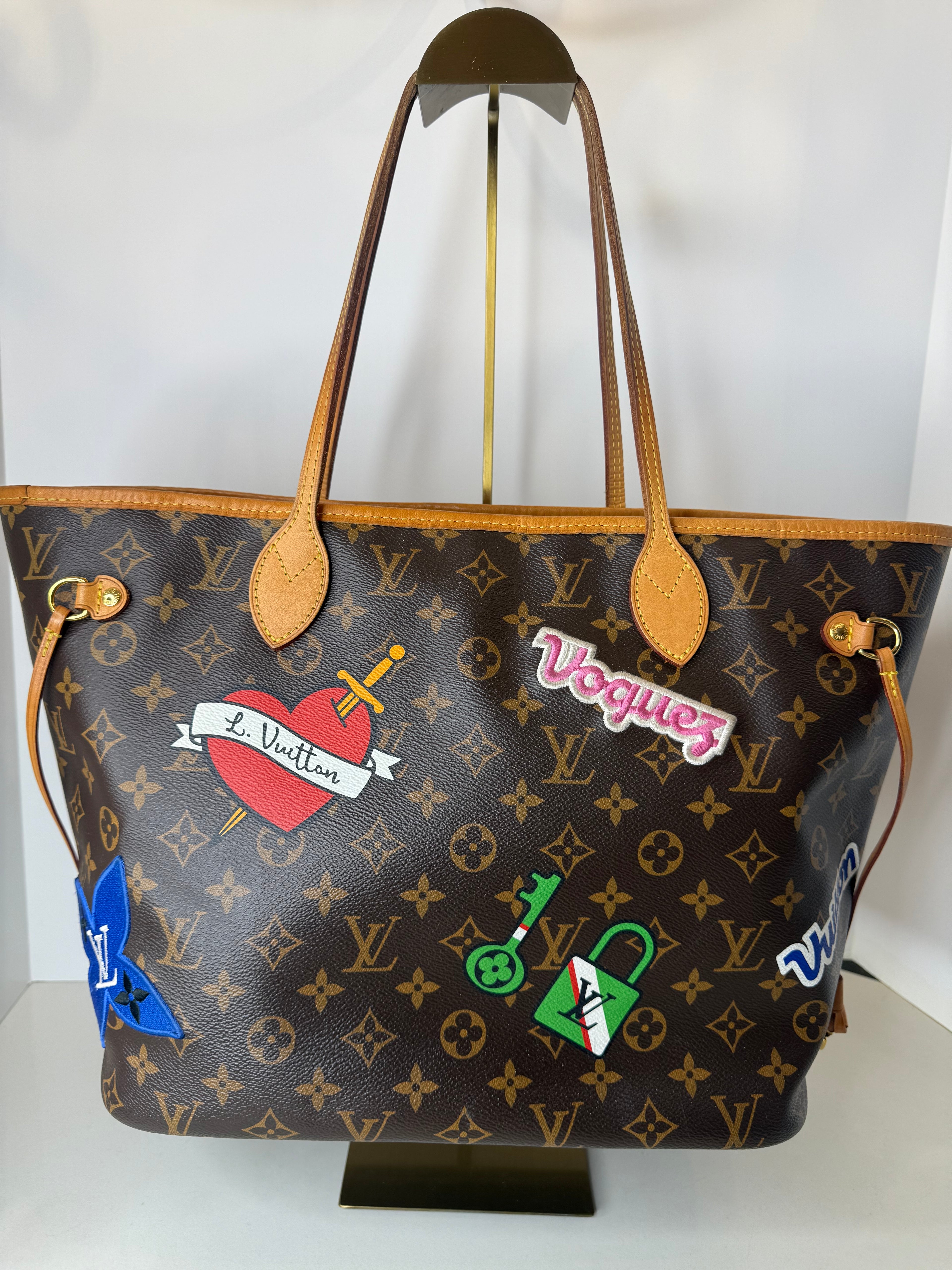 Louis Vuitton Monogram Limited Edition Patches Neverfull MM